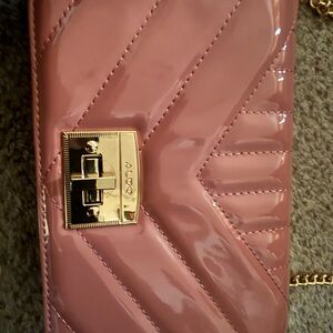Aldo Glossy Pink bag with Gold Clasp